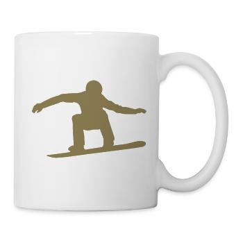 Silhouette de snowboarder Sport d’hiver Neige - Mug blanc - blanc - Droite