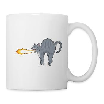 Chat-lumeau - Mug blanc - blanc - Droite