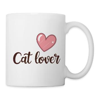 Bright Pink Heart for Cat Lover - Mug - white - Right