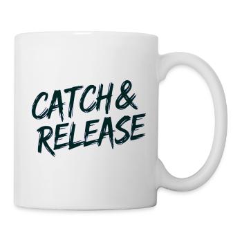 Lebendige Ozeanwelle Abstrakte Kunst - Tasse - Weiß - Rechts