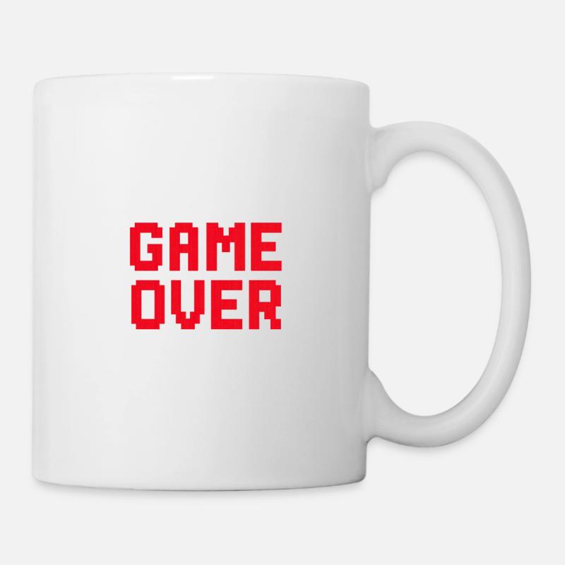 Retro Pixel Game Over Graphic - Mug - white