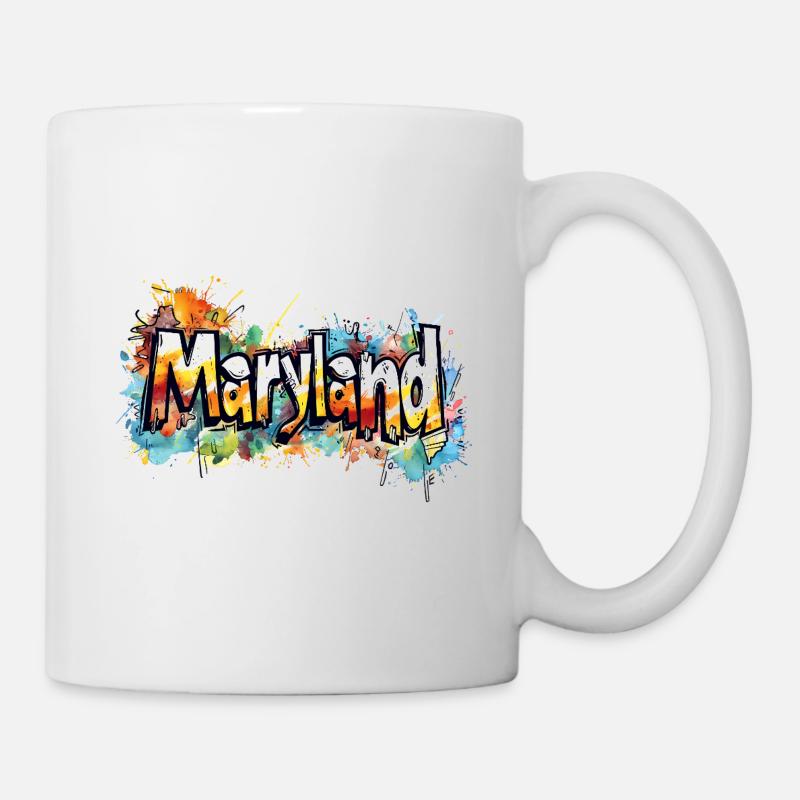 Maryland Art Splash Design - Tasse - Weiß