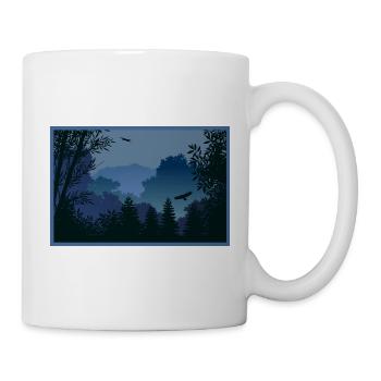 bos_in_avondschemering_met_arenden - Mug blanc - blanc - Droite