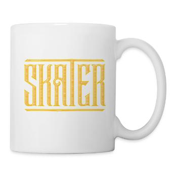 Skateboard Kickflip - Skater Schriftzug - Tasse - Weiß - Rechts