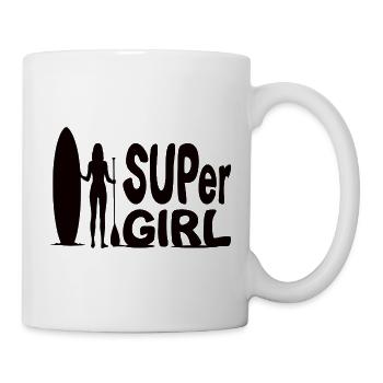 SUPer Girl mit Stand Up Paddle SUP Design  - Tasse - Weiß - Rechts
