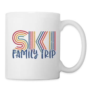 Conception colorée d’un voyage de ski en famille - Mug blanc - blanc - Droite