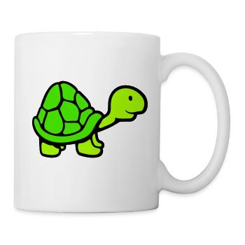 Turtle long neck smiling happy funny - Mug - white - Right