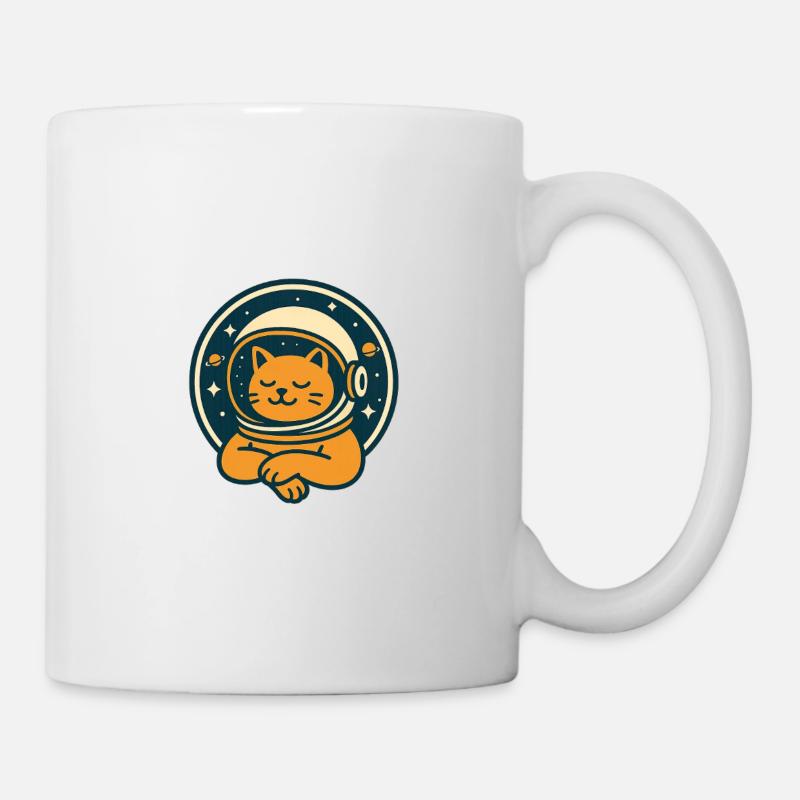 Space cat with astronaut helmet - Mug - white