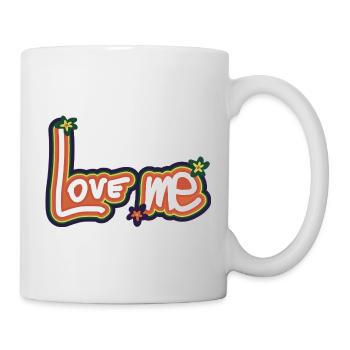 Colorful Love Me design with floral accents - Mug - white - Right