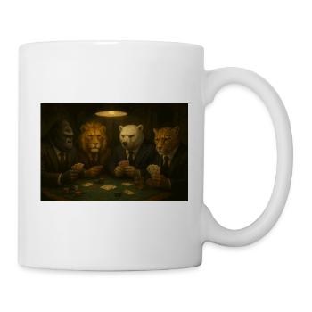 Famille Animale Poker Sophistiquée - Mug blanc - blanc - Droite