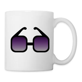 Schwarze Sonnenbrille mit Farbverlauf - Tasse - Weiß - Rechts