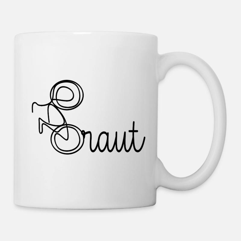 VÉLO CYCLISME MARIAGE ENTERREMENT DE VIE DE GARÇON MARIÉE - Mug blanc - blanc