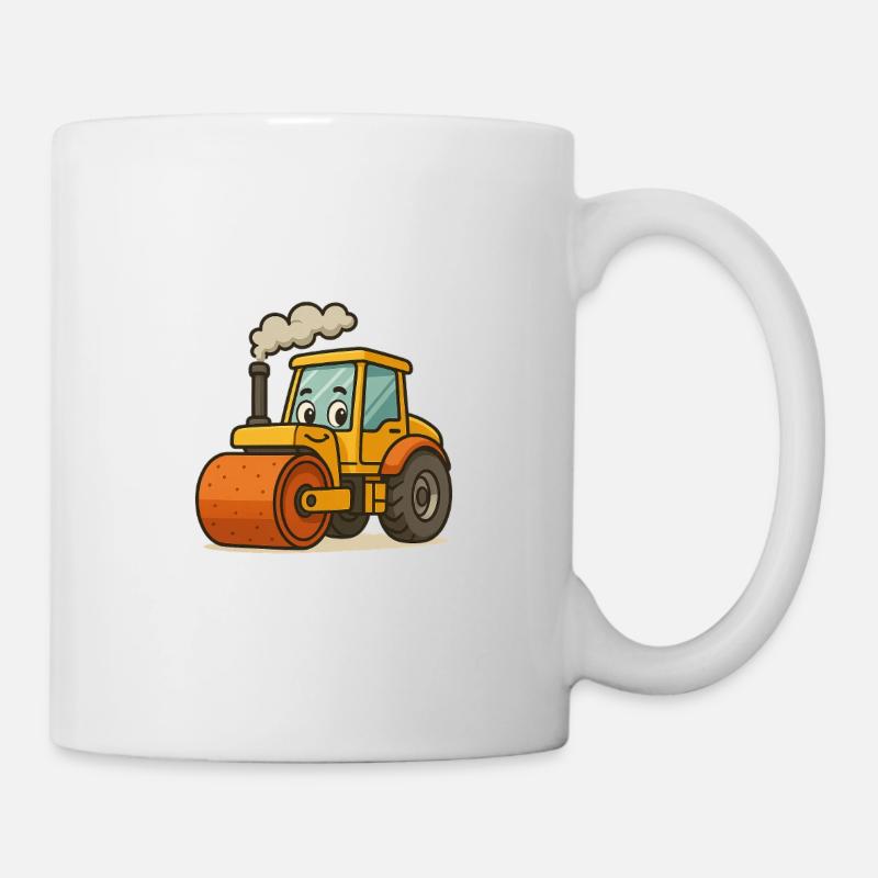 Classic excavator with steam engine - Mug - white