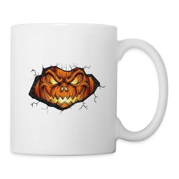 Fierce pumpkin with pointed teeth - Mug - white - Right