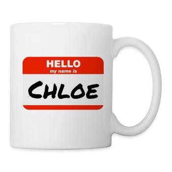 Hello My Name Is Chloe Label Name Tag - Mug - white - Right