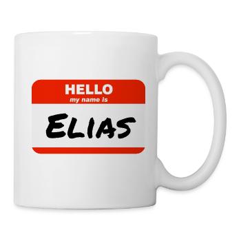 Hello My Name Is Elias Label Name Tag - Mug - white - Right