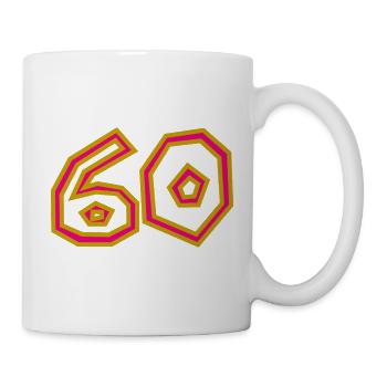 60. 60 ANS. 60e ANNIVERSAIRE. ANNIVERSAIRE 60 ANS. - Mug blanc - blanc - Droite