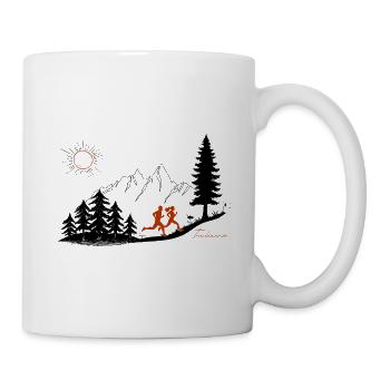Trailrunner Geschenk Läufer Berge T-Shirt Hoodie - Tasse - Weiß - Rechts