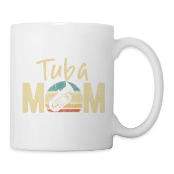 Tuba Mom Retro Vintage Marching Band Design - Mug - white - Right