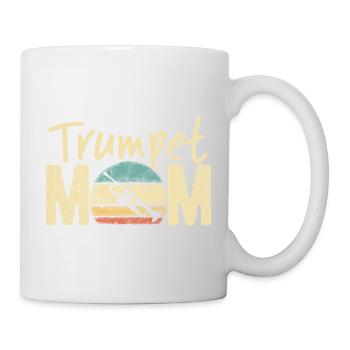 Trumpet Mom Retro Vintage Marching Band Design - Mug - white - Right
