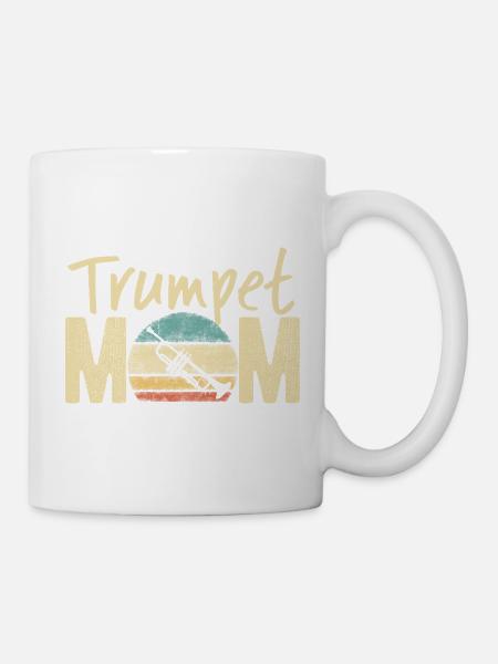 Trompette Maman Rétro Vintage Marching Band Design - Mug blanc - blanc