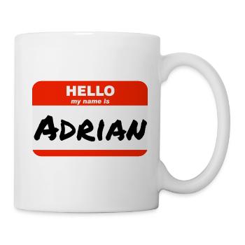 Bonjour, je m’appelle Adrian Étiquette Nom Tag - Mug blanc - blanc - Droite