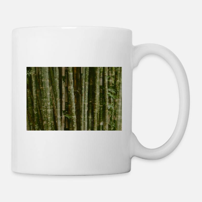 Waldtarnung Raster Muster - Tasse - Weiß