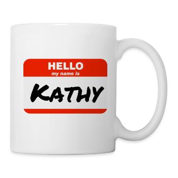 Bonjour, je m’appelle Kathy Étiquette Nom Tag - Mug blanc - blanc - Droite