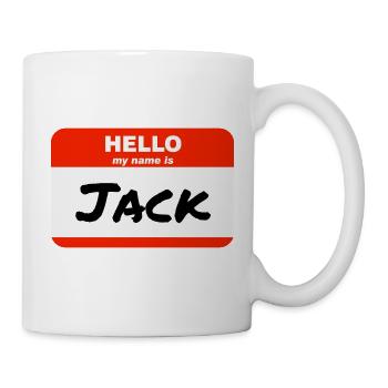 Hello My Name Is Jack Label Name Tag - Mug - white - Right