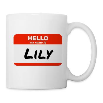 Hello My Name Is Lily Label Name Tag - Mug - white - Right