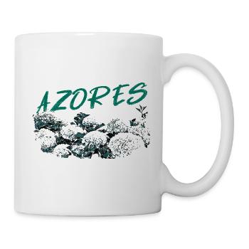 Azoren Botanische Hortensien Türkis - Tasse - Weiß - Rechts