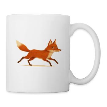 Laufender roter Fuchs - Tasse - Weiß - Rechts