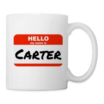 Hello My Name Is Carter Label Name Tag - Mug - white - Right