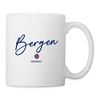 Bergen - Norway Flag Lettering - Norge - Norwegen - Mug - white - Right