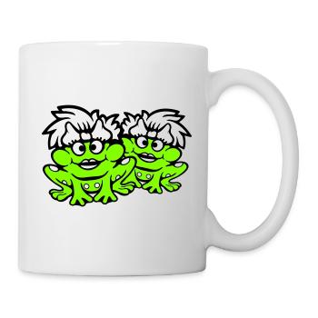 2 Frösche Pärchen Frauen Kröte Lustig Verliebt Süß - Tasse - Weiß - Rechts