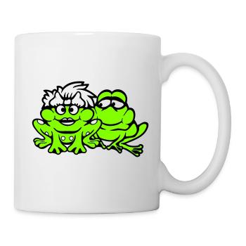2 Frösche Pärchen Frau Mann Kröte Lustig Verliebt - Tasse - Weiß - Rechts