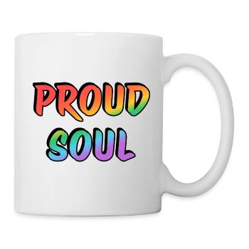 Stolze Seele Regenbogen Handschrift Typografie - Tasse - Weiß - Rechts