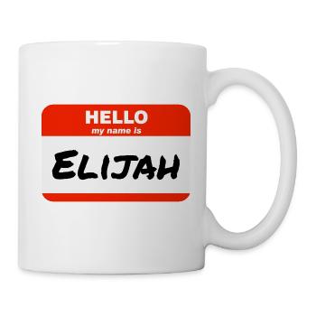 Hello My Name Is Elijah Label Name Tag - Mug - white - Right