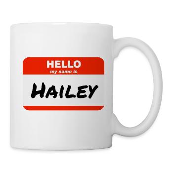 Hello My Name Is Hailey Label Name Tag - Mug - white - Right
