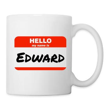 Hello My Name Is Edward Label Name Tag - Mug - white - Right