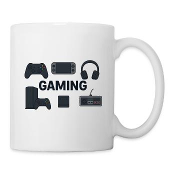 Retro Gaming Silhouetten - Tasse - Weiß - Rechts