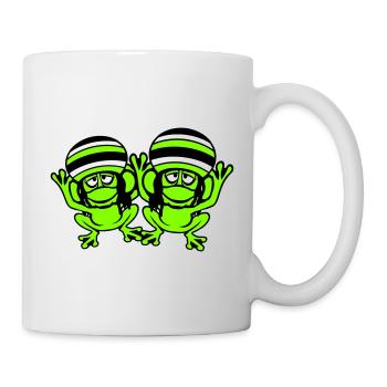 2 Frogs Reggae Music Rasta Hair Hat Jamaica - Mug - white - Right