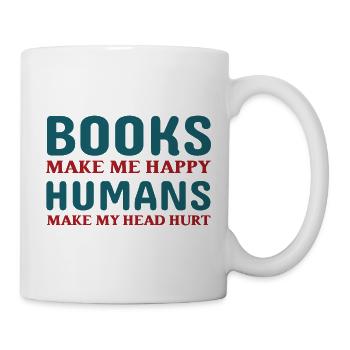 Bücher machen mich glücklich - Tasse - Weiß - Rechts