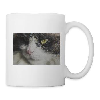 Pixel Cat Mosaic Portrait - Mug - white - Right
