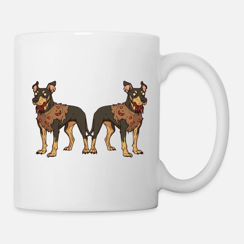 Doberman chien Halloween équipe drôle - Mug blanc - blanc