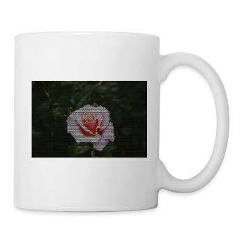 Rosenmosaik im Dunkelgrün - Tasse - Weiß - Rechts