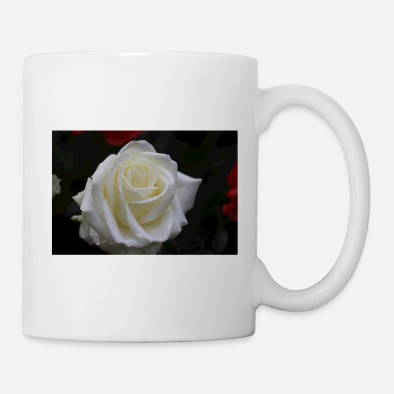 weiße Rose - Tasse - Weiß