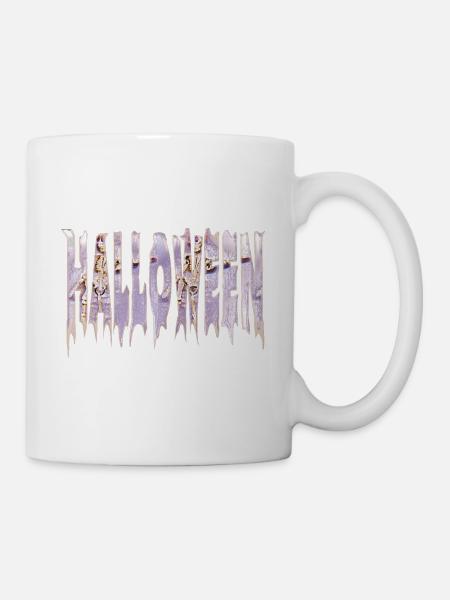 Icy Halloween Lettering Skeleton Gothic - Mug - white