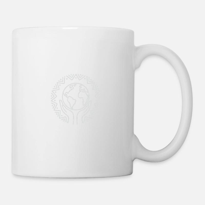 Le monde porté par des mains protectrices - Mug blanc - blanc