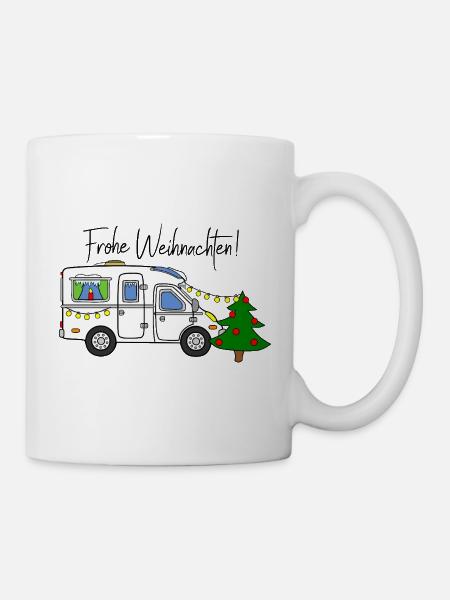 Frohe Weihnachten für Wohnmobil-Camper  - Tasse - Weiß
